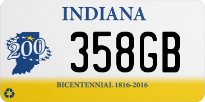 IN license plate 358GB