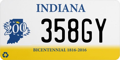 IN license plate 358GY