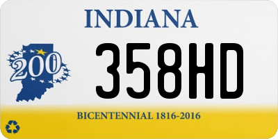 IN license plate 358HD