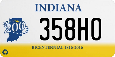 IN license plate 358HO