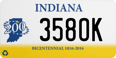 IN license plate 358OK