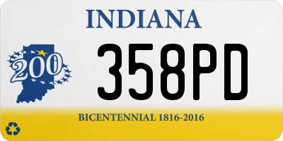 IN license plate 358PD