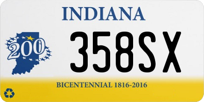 IN license plate 358SX