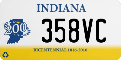 IN license plate 358VC