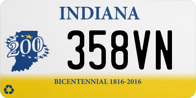 IN license plate 358VN