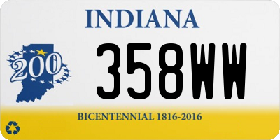 IN license plate 358WW