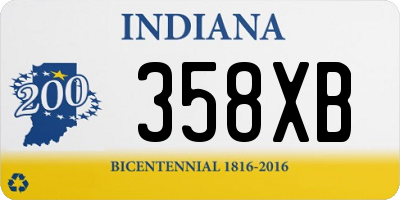 IN license plate 358XB