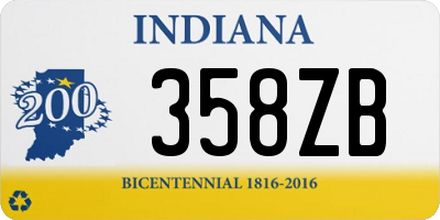 IN license plate 358ZB