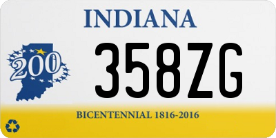 IN license plate 358ZG