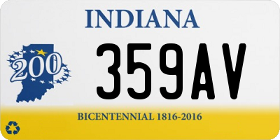 IN license plate 359AV