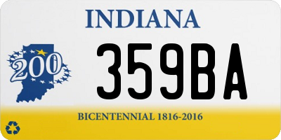 IN license plate 359BA