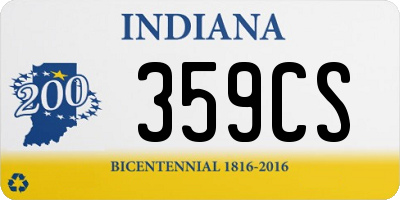 IN license plate 359CS