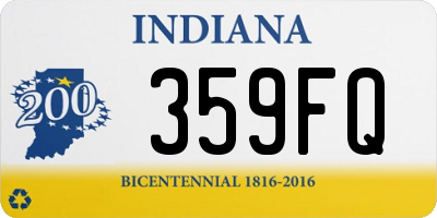 IN license plate 359FQ