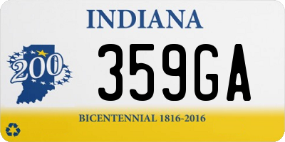 IN license plate 359GA