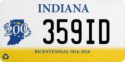 IN license plate 359ID