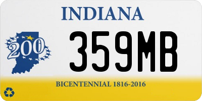 IN license plate 359MB
