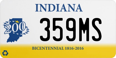 IN license plate 359MS