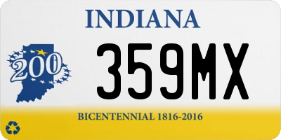 IN license plate 359MX