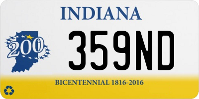 IN license plate 359ND