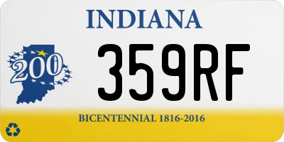 IN license plate 359RF