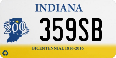 IN license plate 359SB