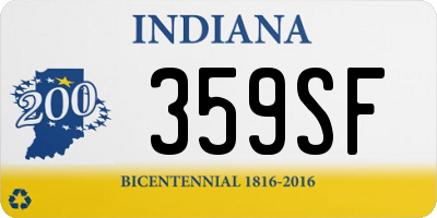 IN license plate 359SF