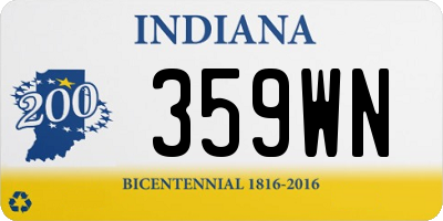 IN license plate 359WN