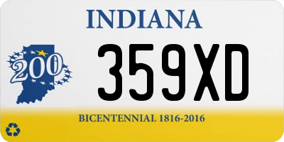 IN license plate 359XD