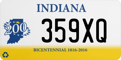 IN license plate 359XQ