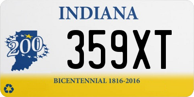 IN license plate 359XT