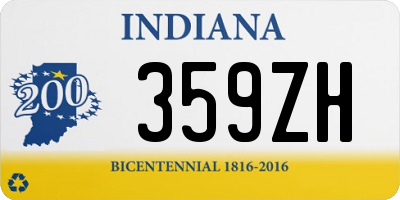 IN license plate 359ZH