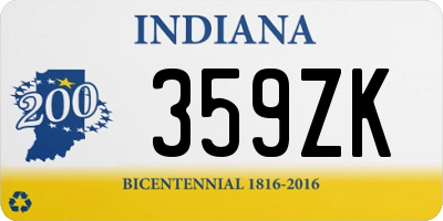 IN license plate 359ZK