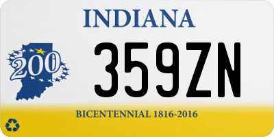 IN license plate 359ZN