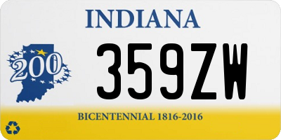 IN license plate 359ZW