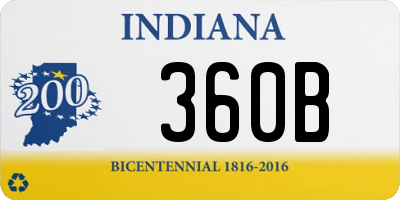 IN license plate 360B