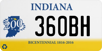 IN license plate 360BH