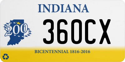 IN license plate 360CX