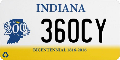 IN license plate 360CY