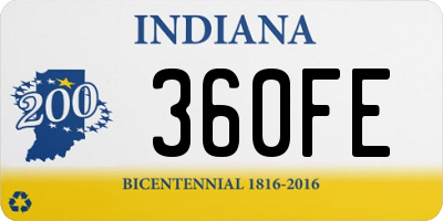 IN license plate 360FE