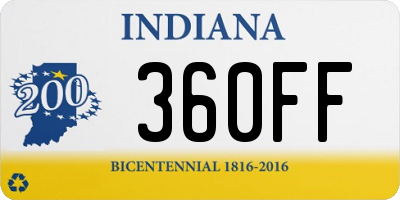 IN license plate 360FF