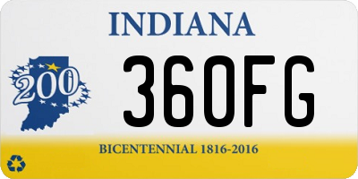 IN license plate 360FG