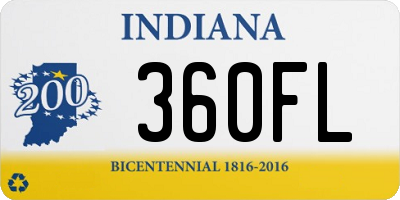 IN license plate 360FL