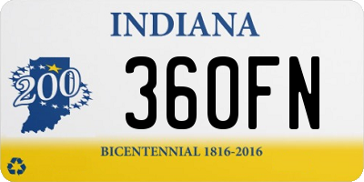 IN license plate 360FN