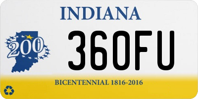 IN license plate 360FU