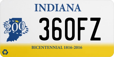 IN license plate 360FZ