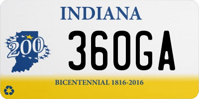 IN license plate 360GA