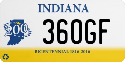IN license plate 360GF