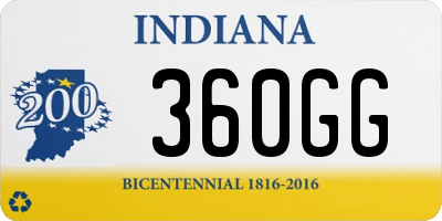 IN license plate 360GG