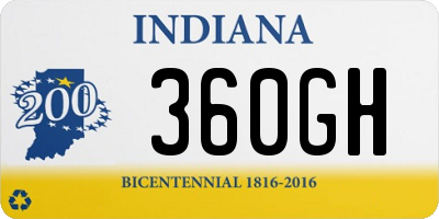 IN license plate 360GH