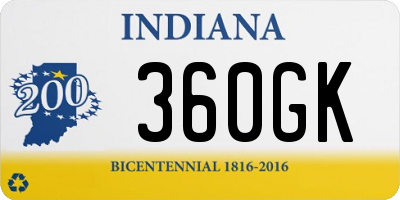 IN license plate 360GK